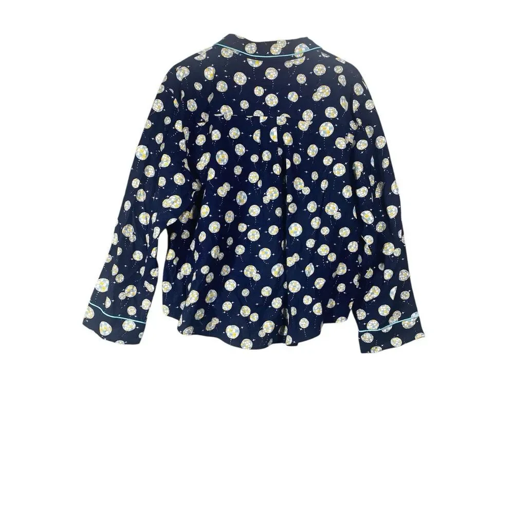 Kate Spade‎ New York Womens Flannel Long Notch PJ Set KS92573 Size XL